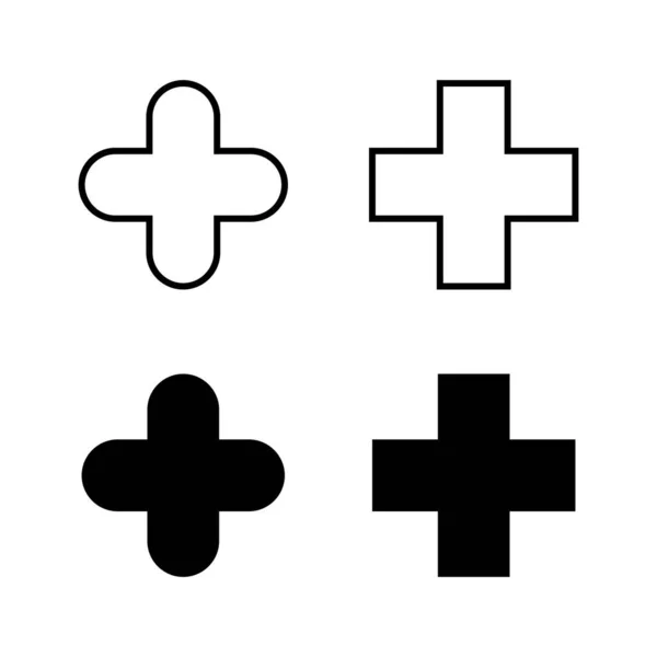 Vector Iconos Añadir Más Signo Símbolo — Archivo Imágenes Vectoriales