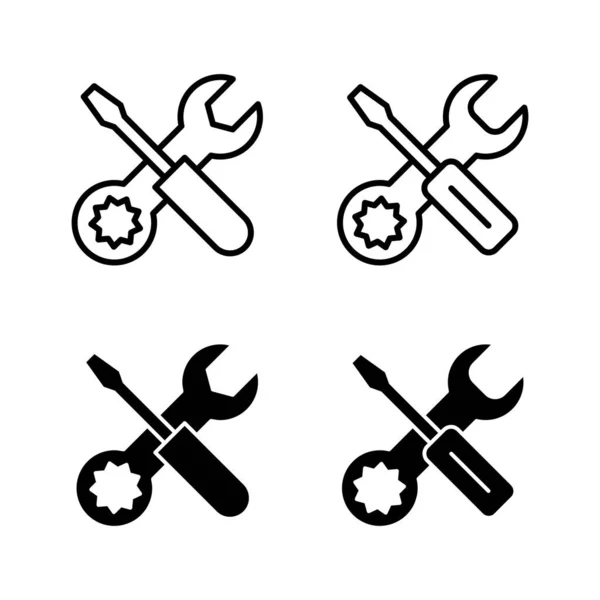 Вектор Значков Инструментов Ремонта Знак Инструмента Символ Векторная Икона Ключ — стоковый вектор