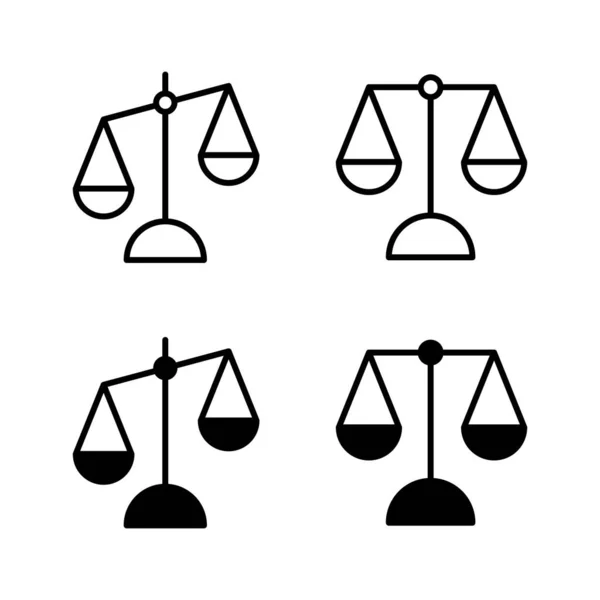 Échelles Icônes Vecteur Icône Échelle Droit Signe Symbole Justice — Image vectorielle