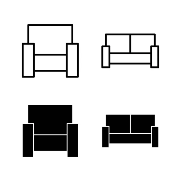 Вектор Иконок Дивана Знак Дивана Символ Значок Мебели — стоковый вектор