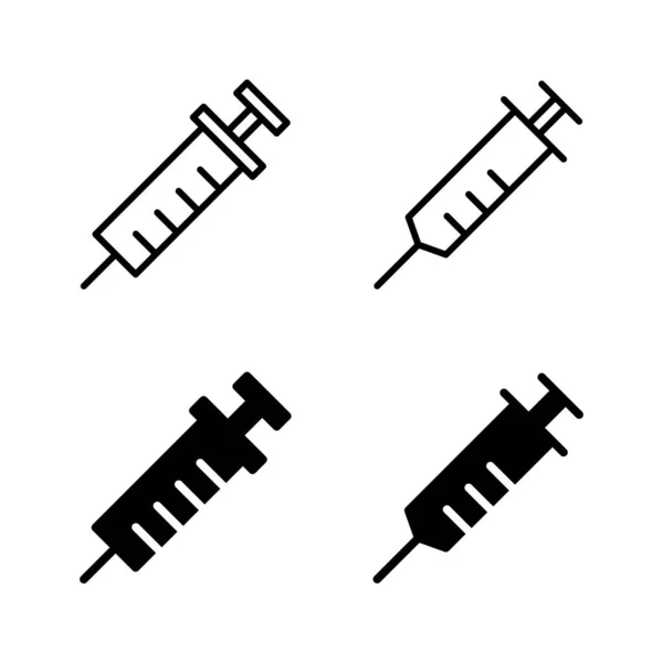 Вектор Шприців Піктограм Знак Єкції Значок Symbol Vaccine — стоковий вектор