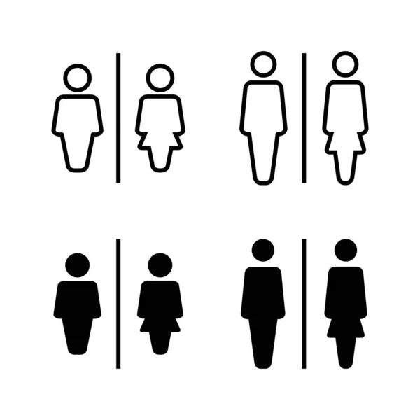 Toilet Iconen Vector Meisjes Jongens Toiletten Teken Symbool Badkamerbord Toilet — Stockvector