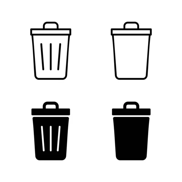 Vetor Ícones Lixo Ícone Lata Lixo Excluir Sinal Símbolo — Vetor de Stock
