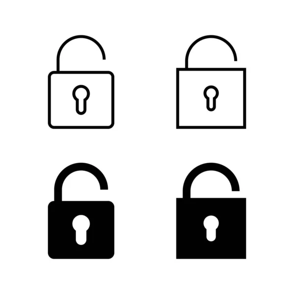 Unlock Icons Vector Unlock Sign Symbol Unlocked Padlock Icon — Stock Vector