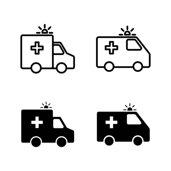 Icônes Ambulance Vecteur Ambulance Camion Signe Symbole Ambulance Voiture — Image vectorielle