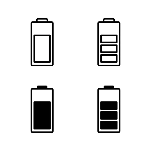 Akku Symbole Vektor Ladezeichen Für Akkus Ladezustand Der Batterie — Stockvektor