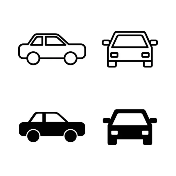 汽车图标矢量 汽车标志和符号 小轿车 — 图库矢量图片