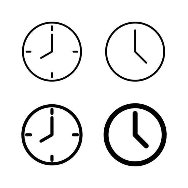 Saat Simgeleri Vektörü Zaman Işareti Sembol Saat Simgesi — Stok Vektör