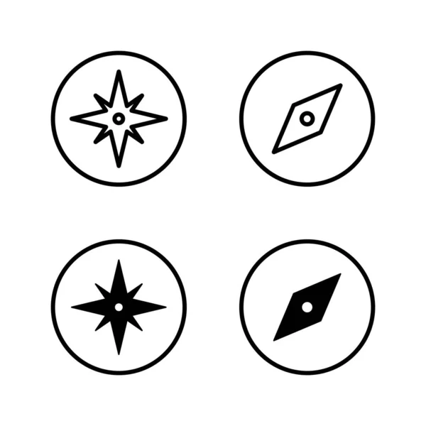 Kompass Ikoner Vektor Pil Kompass Ikon Tecken Och Symbol — Stock vektor