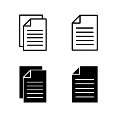Belge simgeleri vektörü. Kağıt ve sembol. Dosya Simgesi