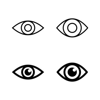 Göz simgeleri vektörü. Göz işareti ve sembol. Bak ve Görüş simgesi. 