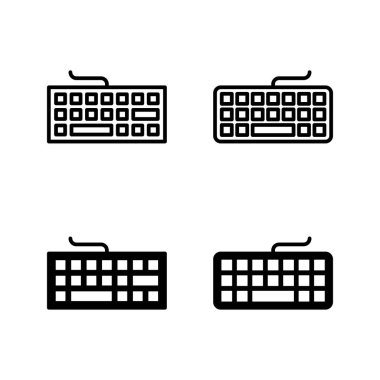 Klavye simgeleri vektörü. Klavye işareti ve simgesi