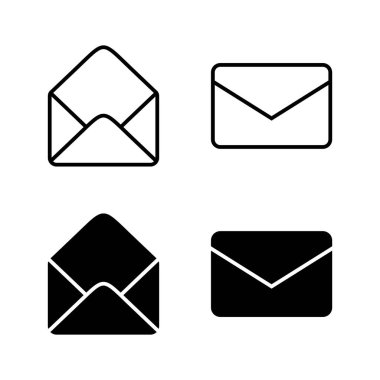 Posta simgeleri vektörü. e-posta işareti ve sembol. E- posta simgesi. Zarf simgesi
