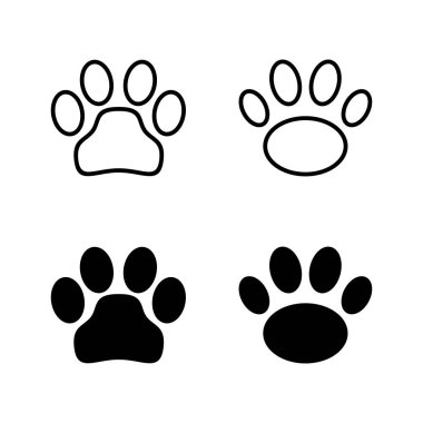 Pençe simgeleri vektörü. Pençe izi ve sembol. köpek ya da kedi pençesi