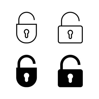 Simge vektörünü aç. İşaret ve sembolün kilidini aç. Kilitlenmemiş asma kilit simgesi