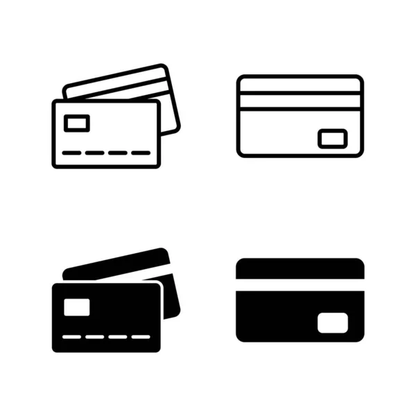 Vetor Ícones Cartão Crédito Cartão Crédito Sinal Pagamento Símbolo —  Vetores de Stock