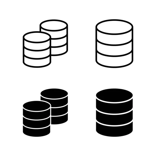 Datenbank Icons Vektor Zeichen Und Symbol Der Datenbank — Stockvektor