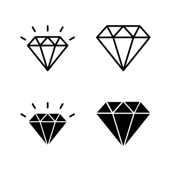 Icônes Diamant Vecteur Gemmes Diamant Signe Symbole — Image vectorielle