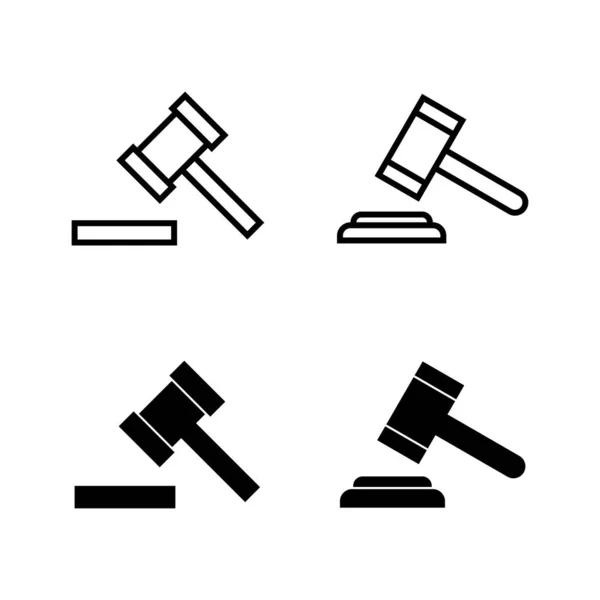 Векторні Значки Гевеля Суддя Дав Знак Символ Значок Закону Аукціонний — стоковий вектор
