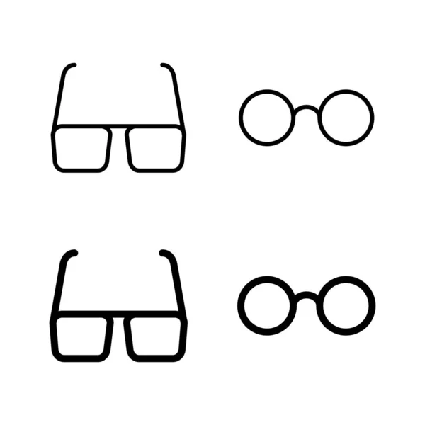 Vettore Delle Icone Degli Occhiali Segno Simbolo Degli Occhiali — Vettoriale Stock