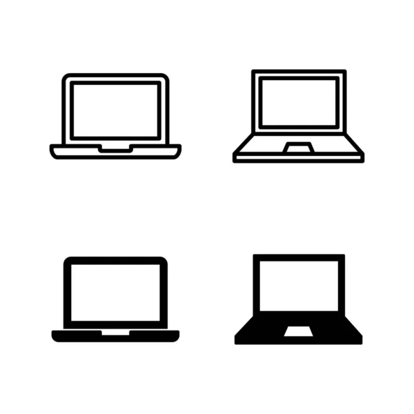 Vettore Icone Laptop Segno Simbolo Del Computer — Vettoriale Stock