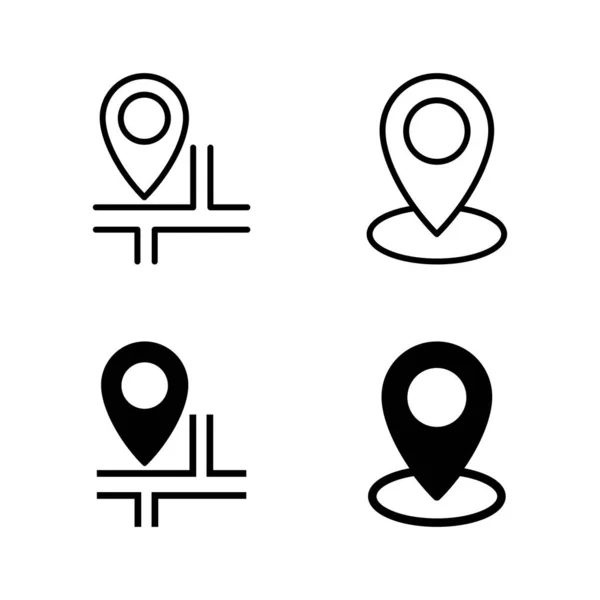Mapas Iconos Pin Vector Signo Ubicación Símbolo Geolocalización Icono Del — Vector de stock