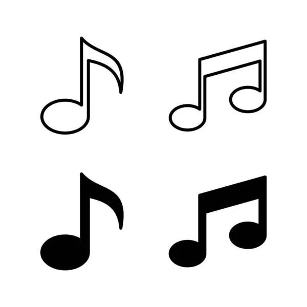 Musik Ikonen Vektor Notenzeichen Und Symbol Beachten — Stockvektor