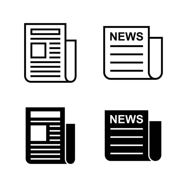 Vector Iconos Periódico Papel Noticias Signo Símbolo — Archivo Imágenes Vectoriales