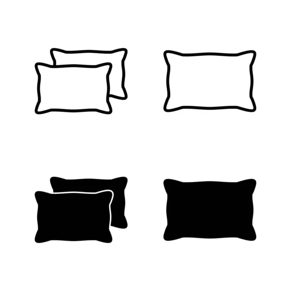 Oreiller Icônes Vecteur Oreiller Signe Symbole Oreiller Moelleux Confortable — Image vectorielle