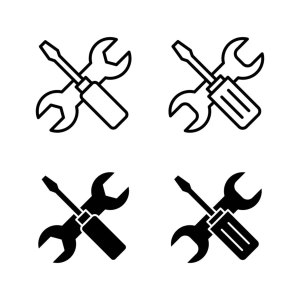 Repair Tools Icons Vector Tool Sign Symbol Vectorting Icon Wrench — Stock Vector