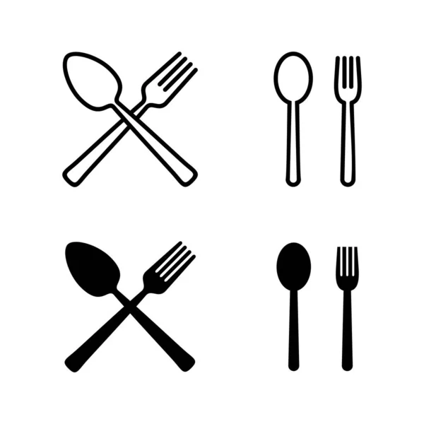 Spoon Fork Icons Vector Spoon Fork Knife Icon Vector Restaurant — Stock Vector
