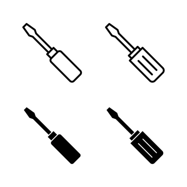 Schraubenzieher Symbole Vector Tools Zeichen Und Symbol — Stockvektor