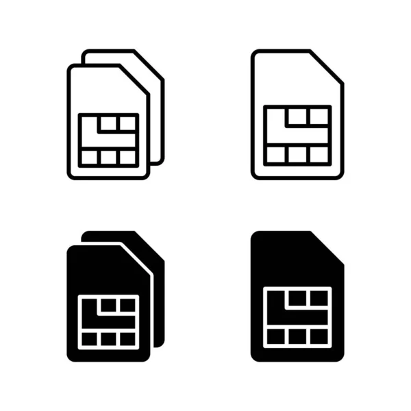 Sim Karte Symbole Vektor Dual Sim Karte Zeichen Und Symbol — Stockvektor
