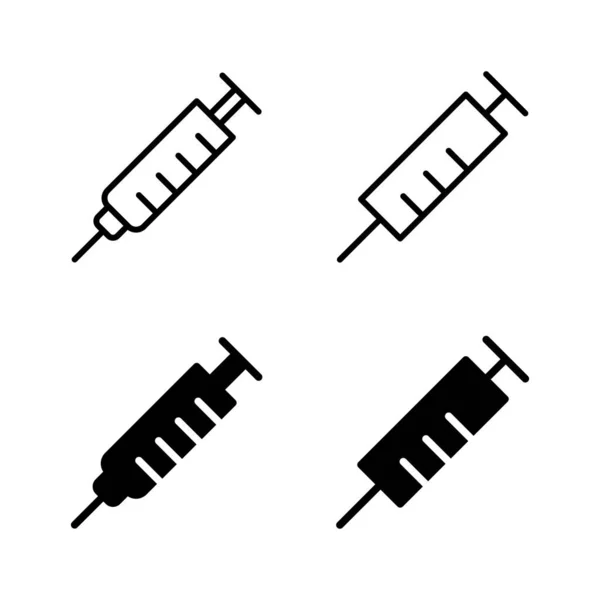 Icônes Seringue Vecteur Signe Injection Icône Symbol Vaccine — Image vectorielle