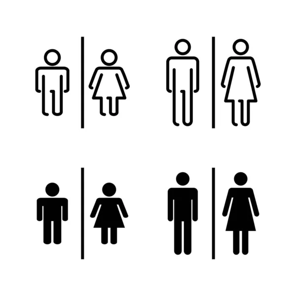 Tuvalet simgeleri vektörü. Kızlar ve erkekler tuvaletleri imzalar ve simgeler. Banyo tabelası. wc, tuvalet