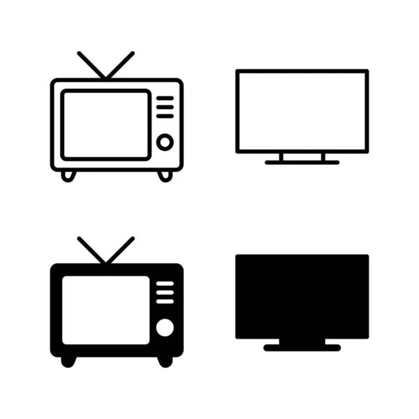 Vector Iconos Signo Símbolo Televisión — Archivo Imágenes Vectoriales