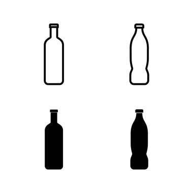Şişe simgeleri vektörü. şişe işareti ve sembol