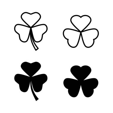 Yonca simgeleri vektörü. Yonca işareti ve sembol. dört yapraklı yonca simgesi.
