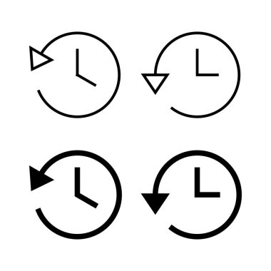 Tarih simgeleri vektörü. Son olay geçmişi işareti ve simgesi
