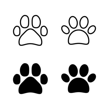 Pençe simgeleri vektörü. Pençe izi ve sembol. köpek ya da kedi pençesi