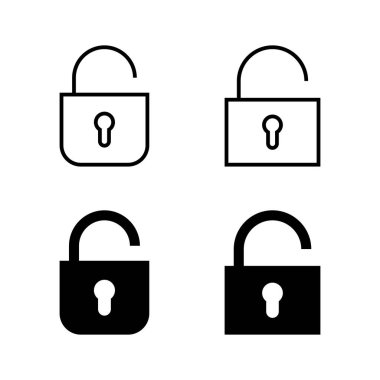 Simge vektörünü aç. İşaret ve sembolün kilidini aç. Kilitlenmemiş asma kilit simgesi