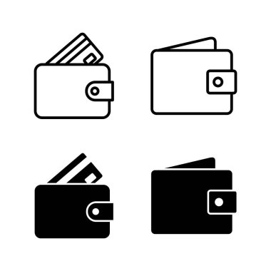 Cüzdan simgeleri vektörü. cüzdan işareti ve sembol