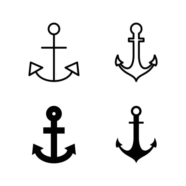 Anchor Icons Vector Anchor Sign Symbol Anchor Marine Icon — Stock Vector