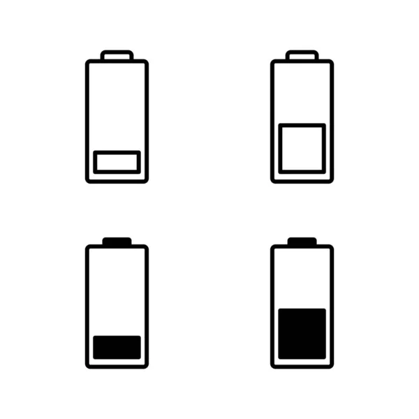 Icônes Batterie Vecteur Panneau Charge Batterie Niveau Charge Batterie — Image vectorielle