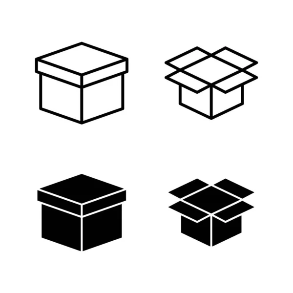 Boîte Icônes Vecteur Panneau Symbole Boîte Colis Paquet — Image vectorielle