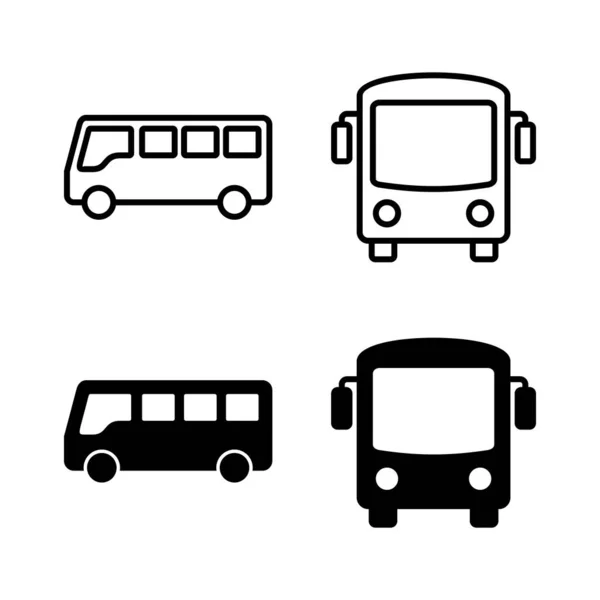Bussikoner Vektor Bussskylt Och Symbol — Stock vektor