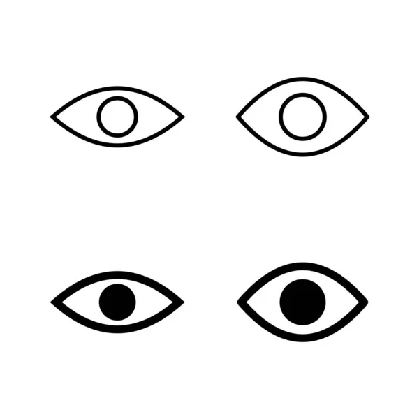 Icone Dell Occhio Vettore Segno Simbolo Degli Occhi Icona Look — Vettoriale Stock