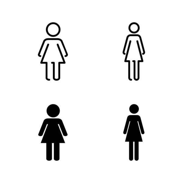 Icônes Féminines Vecteur Signe Symbole Femme — Image vectorielle
