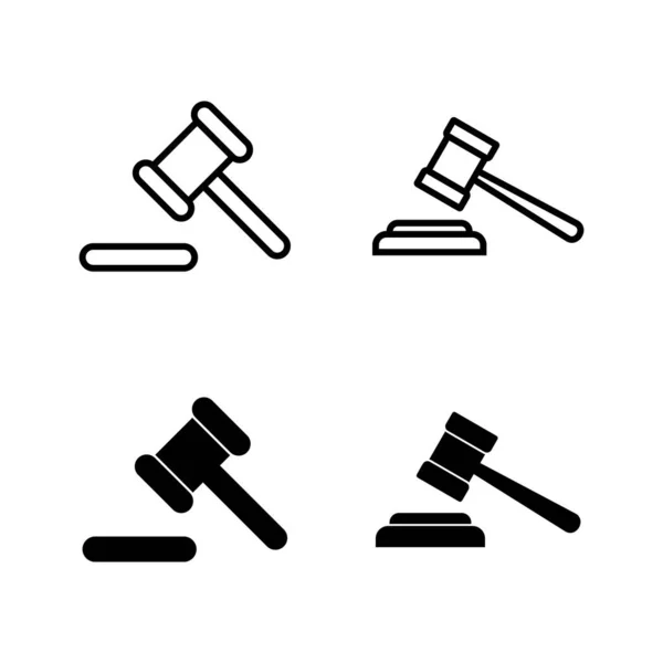 Gavel Icons Vektor Richtergabel Zeichen Und Symbol Gesetzesikone Auktionshammer — Stockvektor