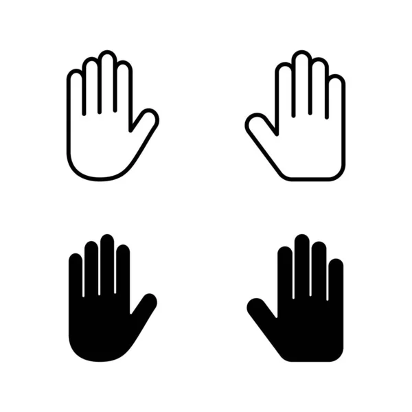 Vecteur Icônes Main Signe Symbole Main Palmier — Image vectorielle